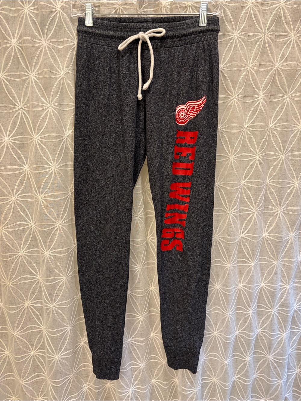 NHL Dark Gray Joggers with Red 'Red Wings' Graphics